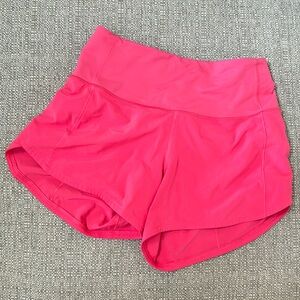 Lululemon Speed up high rise lined short, size 2, 4” Lip Gloss color